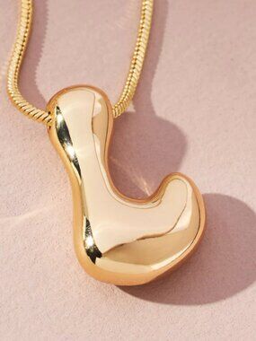 L Bubble Letter Anthropologie Initial Necklace